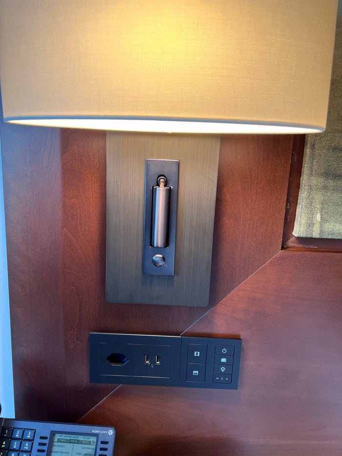 Park Hyatt Zurich king room bedside light and plugs Park Hyatt Zurich king room bedside light and plugs