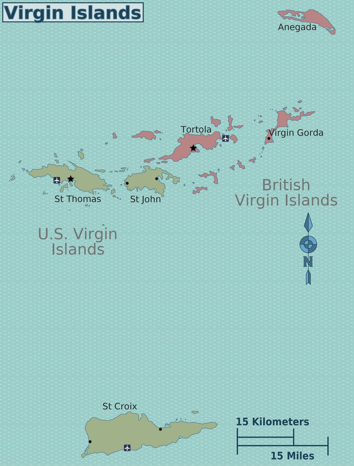 Virgin Islands regions map