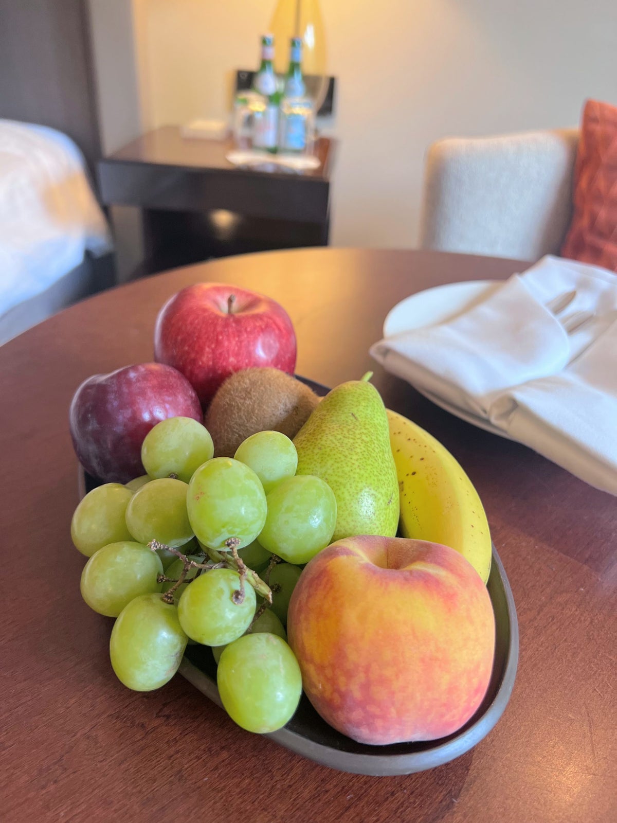 Welcome tray of fruit at The Charles Hotel Munich