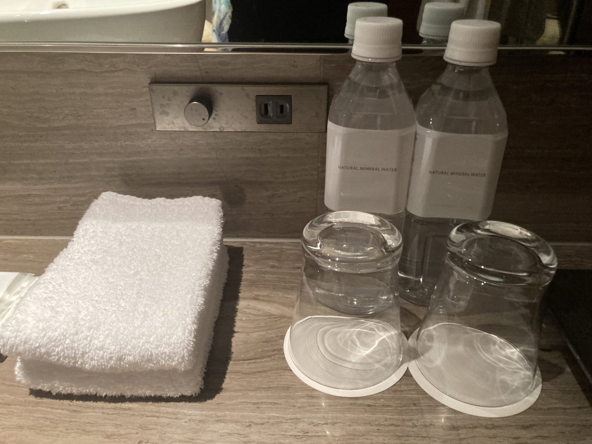 Hyatt Regency Tokyo bathroom sink top glasses