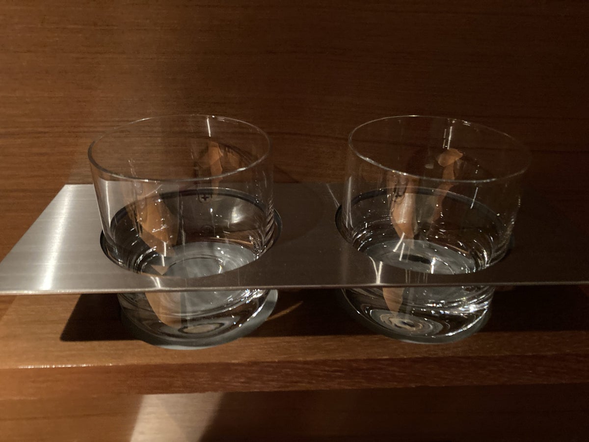 Hyatt Regency Tokyo bedroom minibar glasses