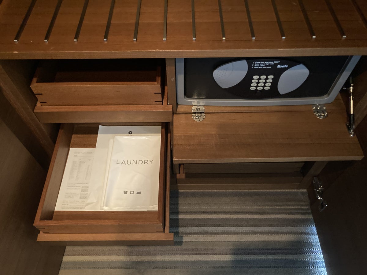 Hyatt Regency Tokyo closet drawers and safe