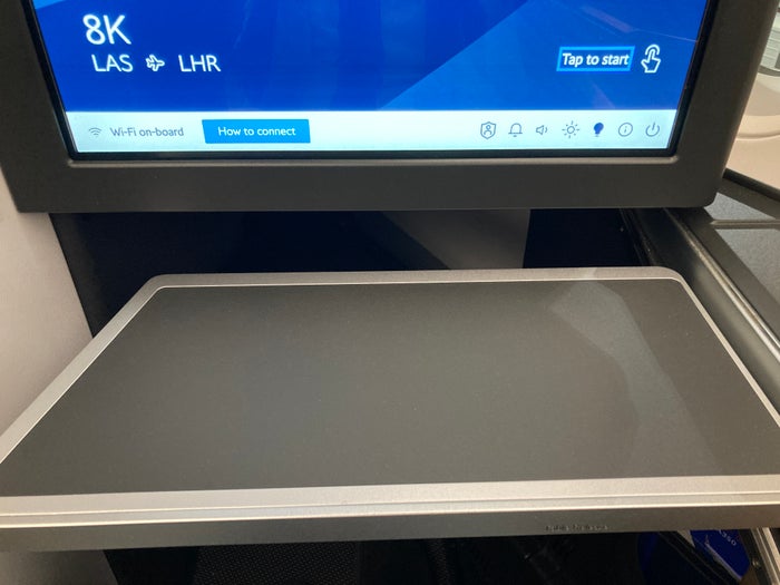 British Airways A350 1000 Club Suites review LAS LHR slide out tray table