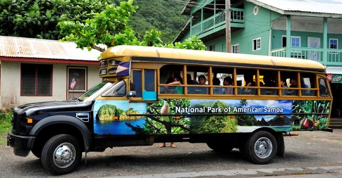 Bus to the National Park of American Samoa