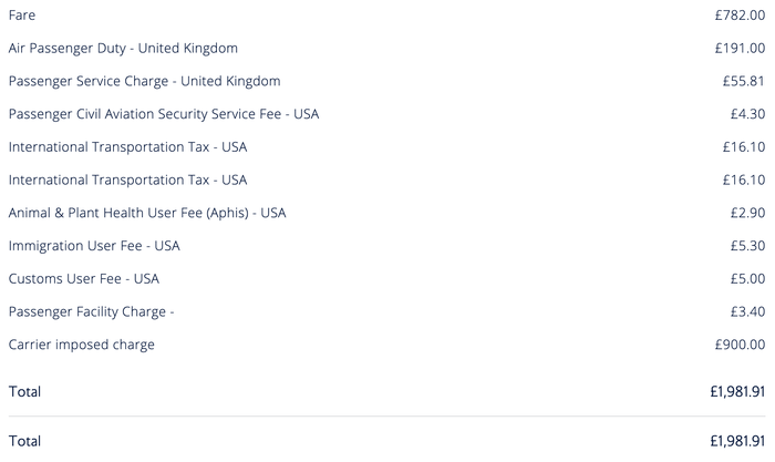 Cheap business class fare