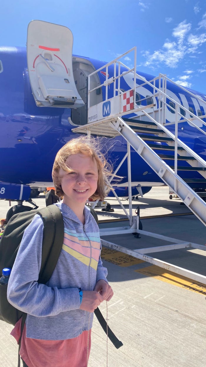 Ellie flying Southwest Airlines Ellie flying Southwest Airlines