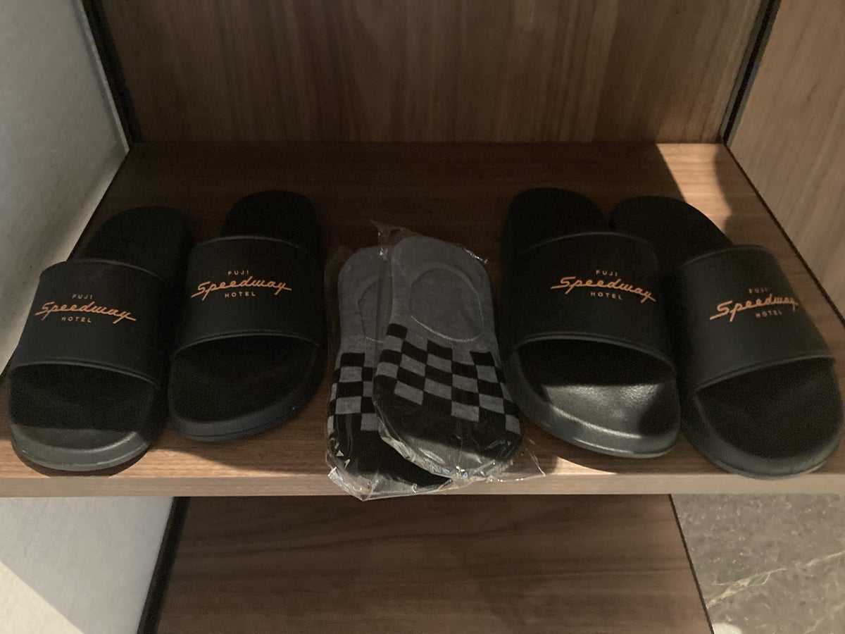 Fuji Speedway Hotel Grand Prix Corner King Suite closet socks sandals