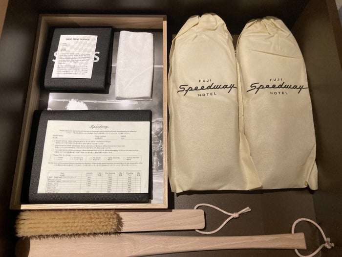 Fuji Speedway Hotel Grand Prix Corner King Suite hallway dresser shoe supplies Fuji Speedway Hotel Grand Prix Corner King Suite hallway dresser shoe supplies
