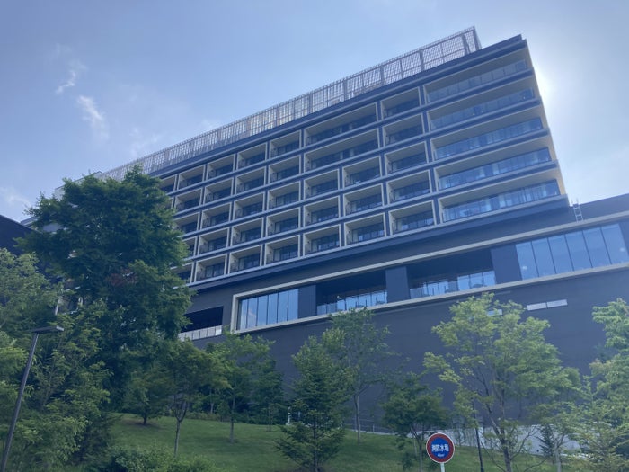 Fuji Speedway Hotel looking up at tower Fuji Speedway Hotel looking up at tower