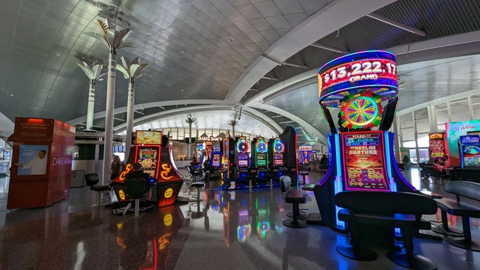 Harry Reid International Airport LAS Las Vegas A gates slot machines and vending Harry Reid International Airport LAS Las Vegas A gates slot machines and vending