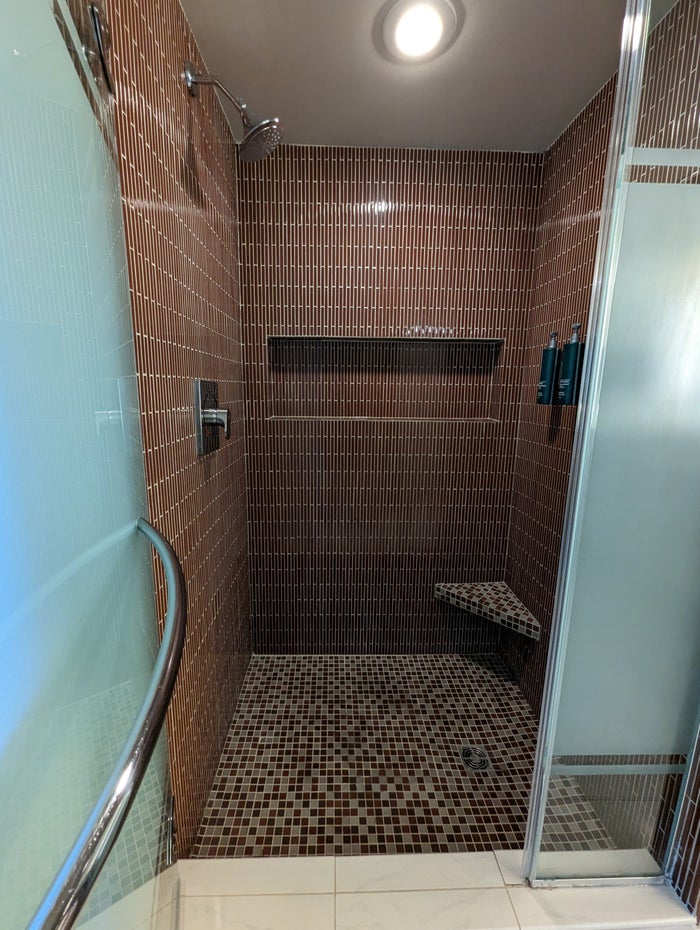 Hilton Grand Vacations Elara Las Vegas bathroom shower Hilton Grand Vacations Elara Las Vegas bathroom shower