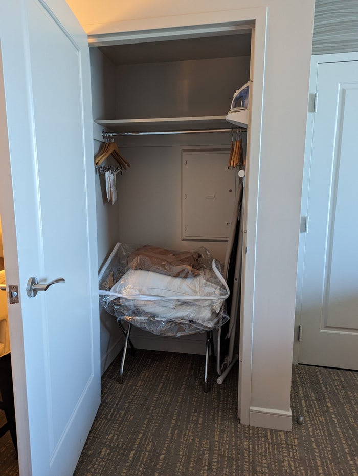 Hilton Grand Vacations Elara Las Vegas living room closet Hilton Grand Vacations Elara Las Vegas living room closet