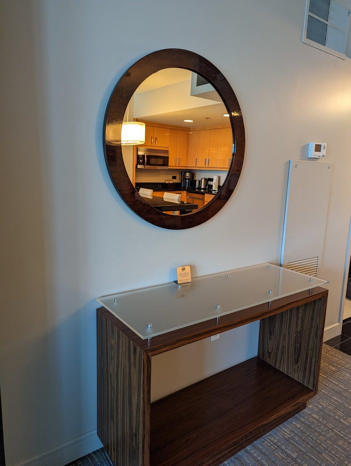 Hilton Grand Vacations Elara Las Vegas living room side table Hilton Grand Vacations Elara Las Vegas living room side table