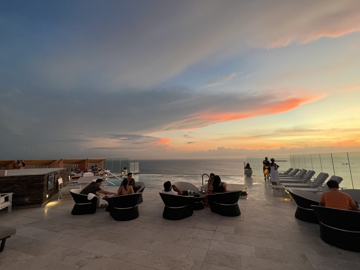 Hilton Santa Marta Rooftop Adults only Pool Sunset hour