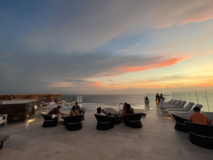 Hilton Santa Marta Rooftop Adults only Pool Sunset hour Hilton Santa Marta Rooftop Adults only Pool Sunset hour