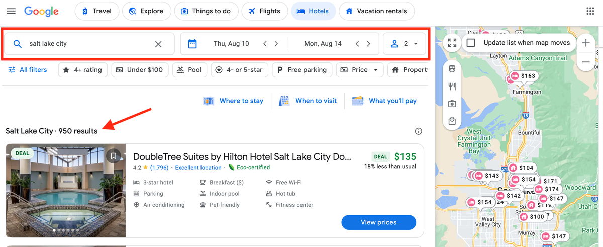 How to search for a hotel using Google Hotels
