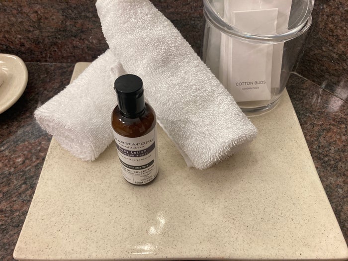 Hyatt Regency Casablanca junior suite bathroom counter toiletries