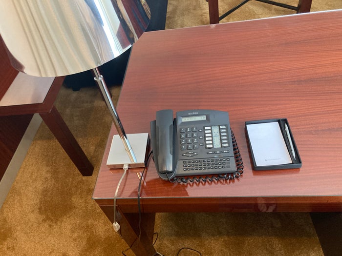 Hyatt Regency Casablanca junior suite desk phone lamp