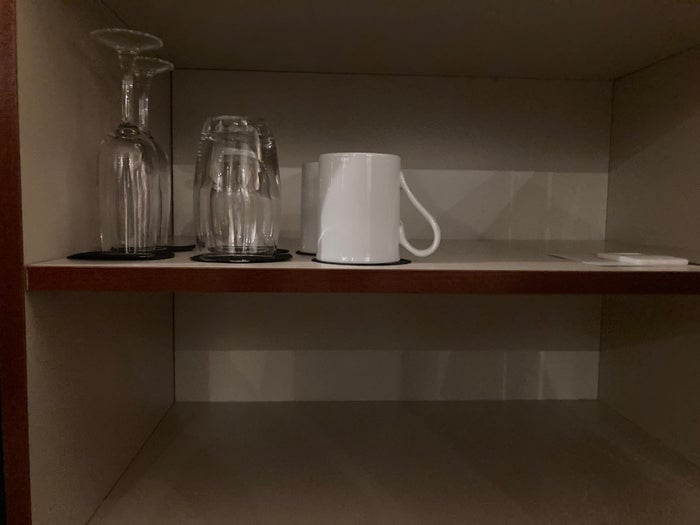 Hyatt Regency Casablanca junior suite minibar glasses mugs