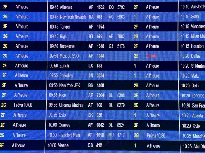 JetBlue Mint Studio Paris CDG departure board