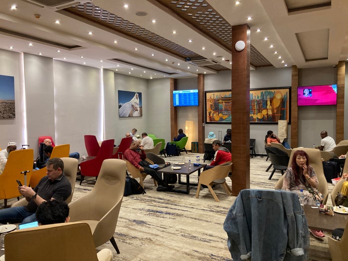Plaza Premium Lounge Addis Ababa ADD seating area to left Plaza Premium Lounge Addis Ababa ADD seating area to left