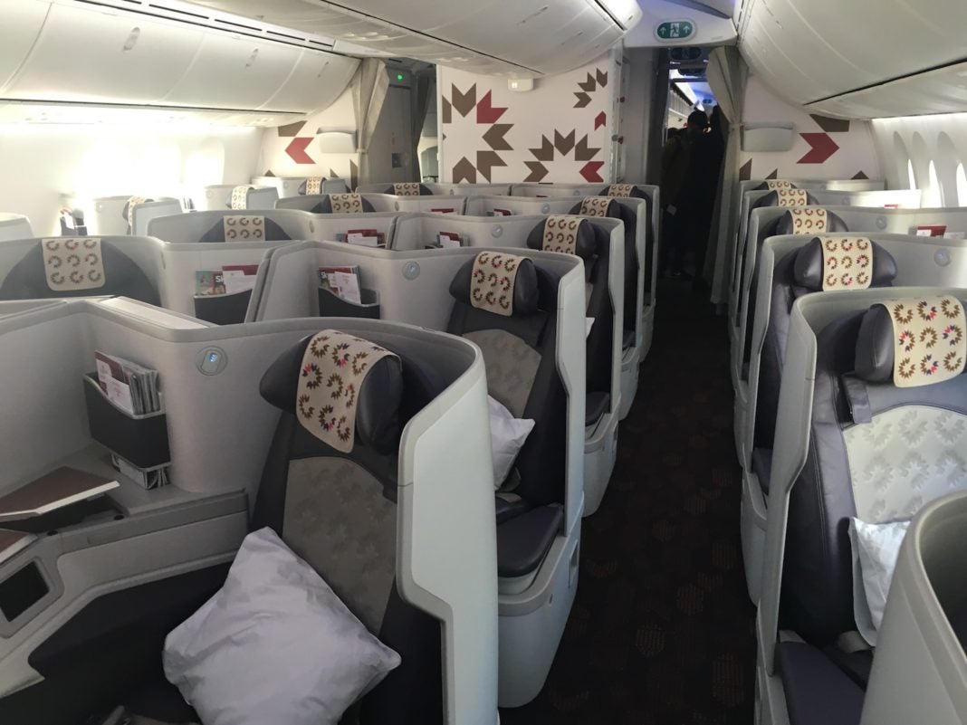 Royal Air Maroc B787 business class cabin