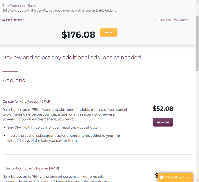 Seven Corners travel insurance CFAR added Seven Corners travel insurance CFAR added