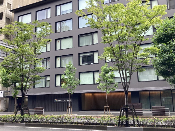Hyatt Place Kyoto exterior across the street