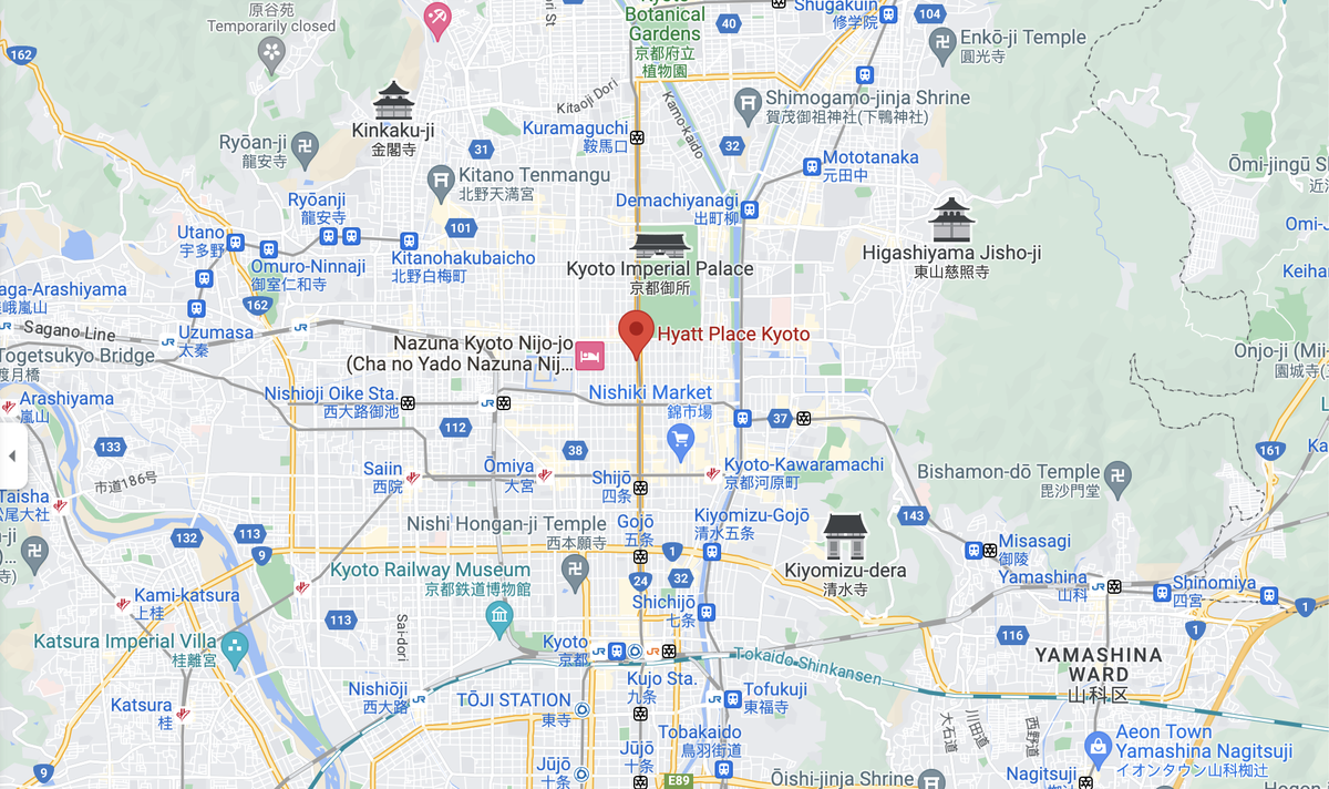 Hyatt Place Kyoto google maps location