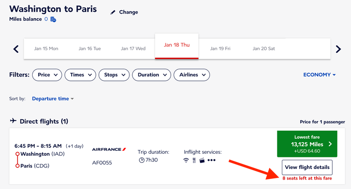 8 seats on Air France Washington to Paris 8 seats on Air France Washington to Paris