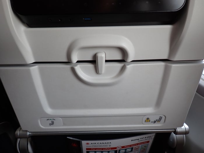 AC707 Seat 24F tray closed