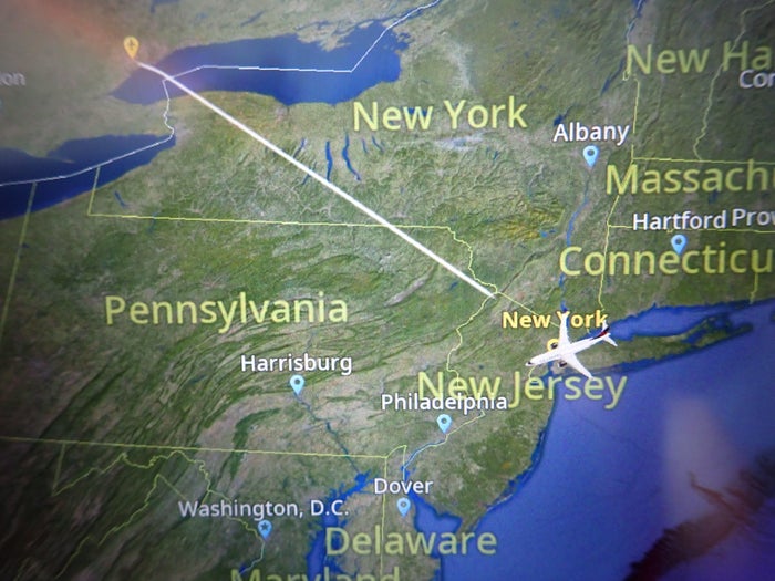 AC707 flight map