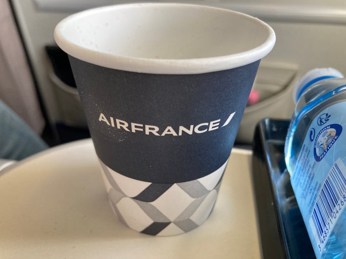Air France Boeing 777 200 CDG JFK premium economy branded cup Air France Boeing 777 200 CDG JFK premium economy branded cup