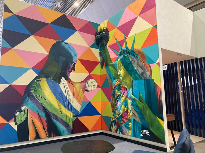 American Express Centurion Lounge Sao Paulo GRU art on wall