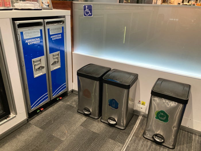 American Express Lounge Bogota BOG trash and recycling bins American Express Lounge Bogota BOG trash and recycling bins