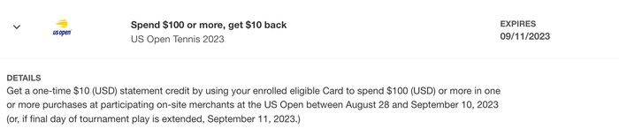 Amex Offer U.S. Open Amex Offer U.S. Open