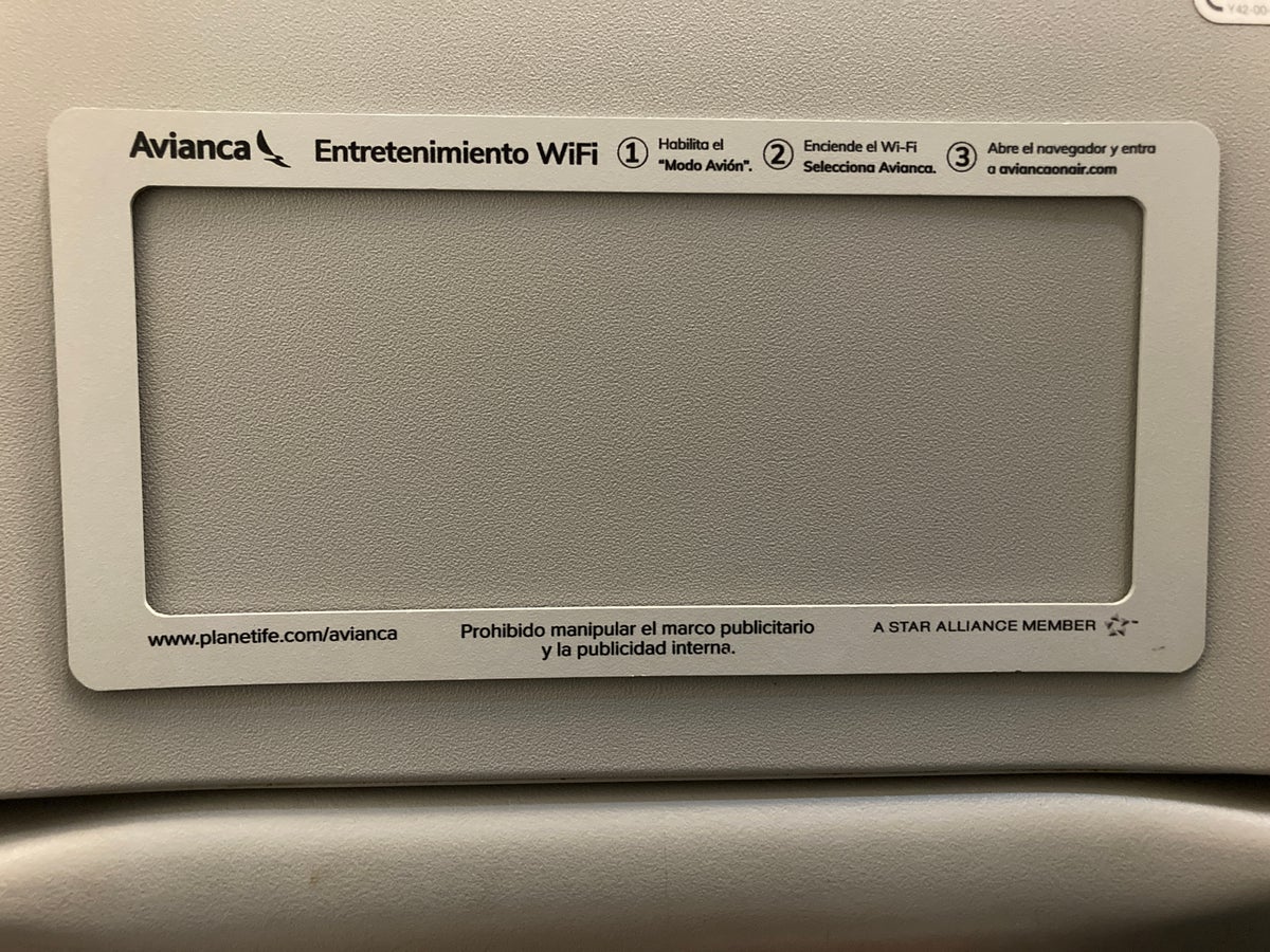Avianca economy A320 LAX SAL seatback entertainment instructions