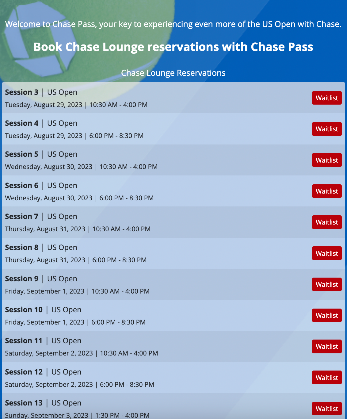 Chase Pass Waitlist