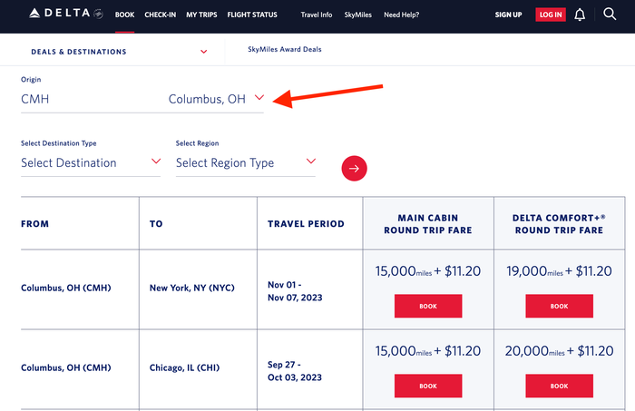 Delta SkyMiles deals page Delta SkyMiles deals page