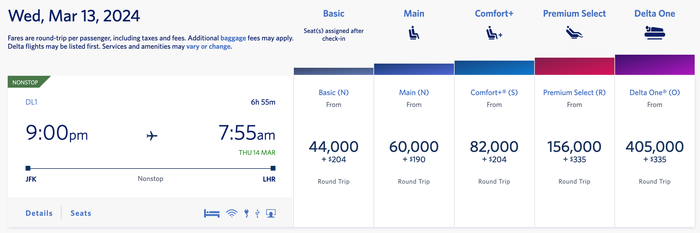 Delta award prices to Europe Delta award prices to Europe
