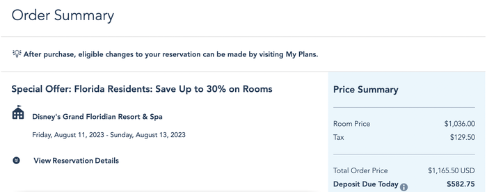 Disneys Grand Floridian Total Room Cost