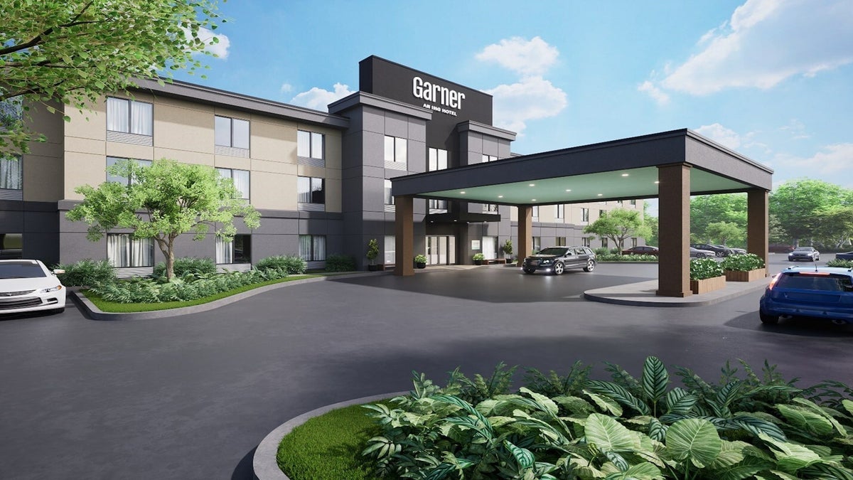 Garner Hotel rendering of front of hotel