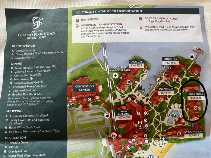 Grand Floridian Property Map 