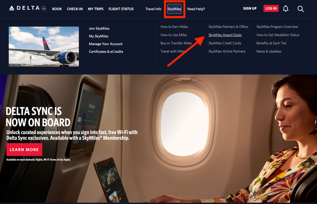 How to find SkyMiles Award Deals