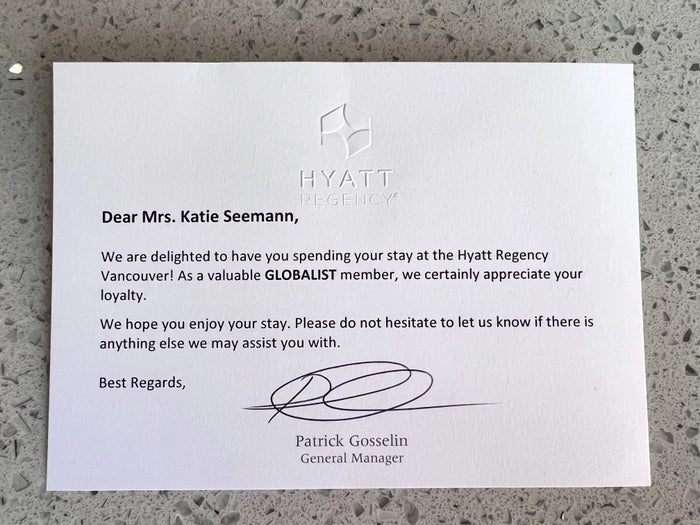 Hyatt Regency Vancouver letter to Globalists Hyatt Regency Vancouver letter to Globalists