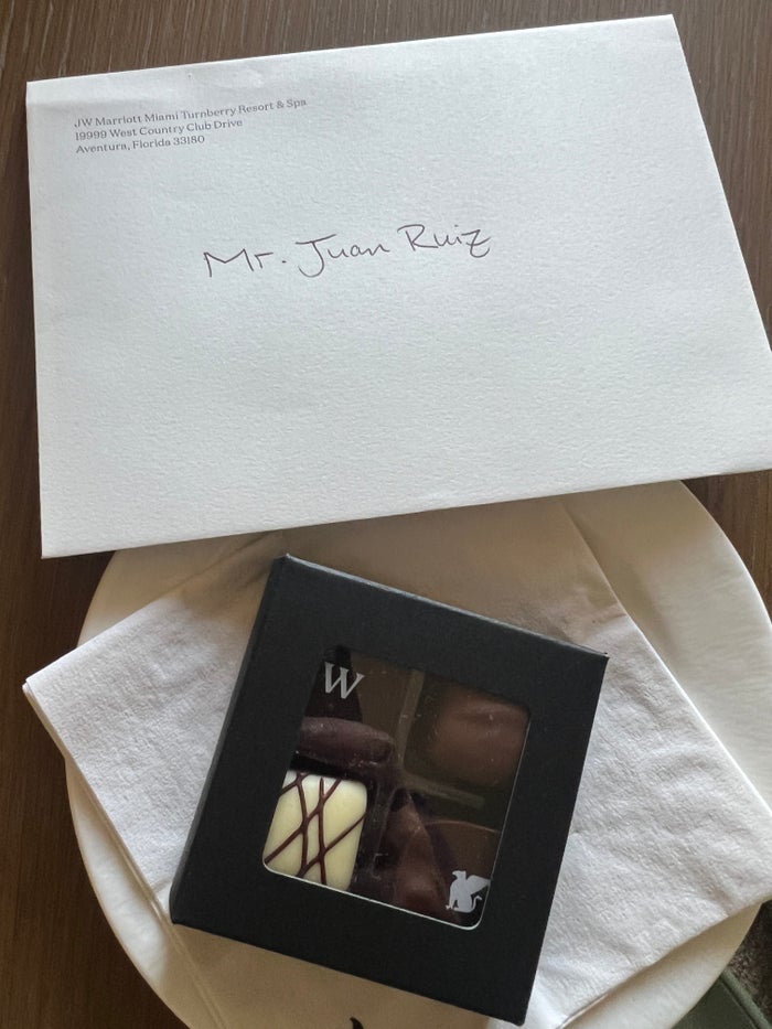 JW Marriott Turnberry amenity chocolates JW Marriott Turnberry amenity chocolates
