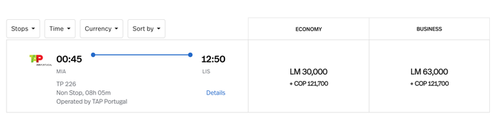 Miami to Lisbon with LifeMiles Miami to Lisbon with LifeMiles