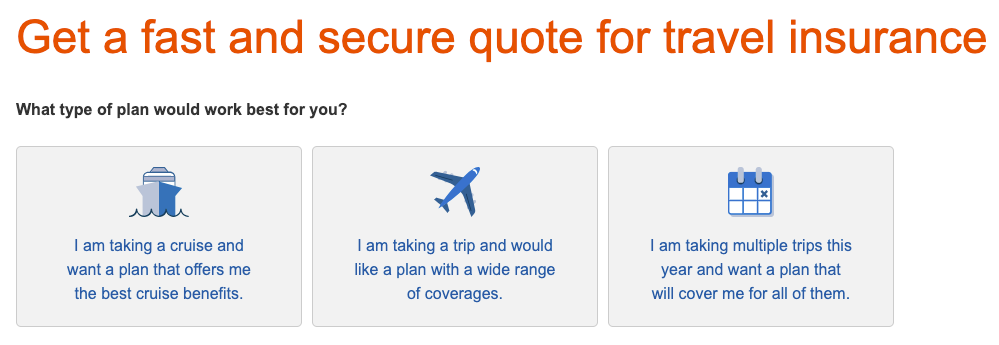 Nationwide Travel Insurance plan type