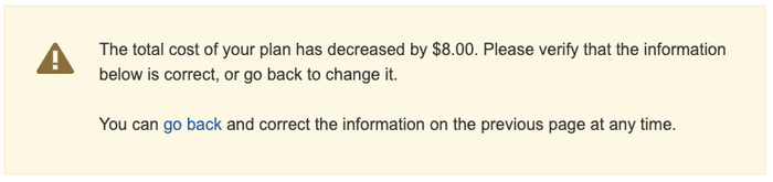 Nationwide Travel Insurance trip cost change