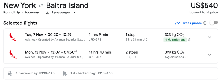 New York to Galapagos November New York to Galapagos November